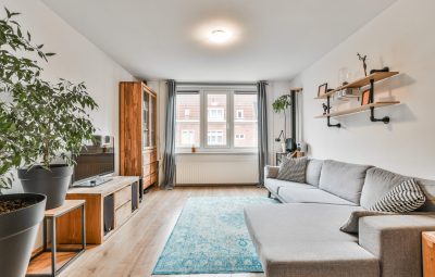 The cozy living room of a modern apartment